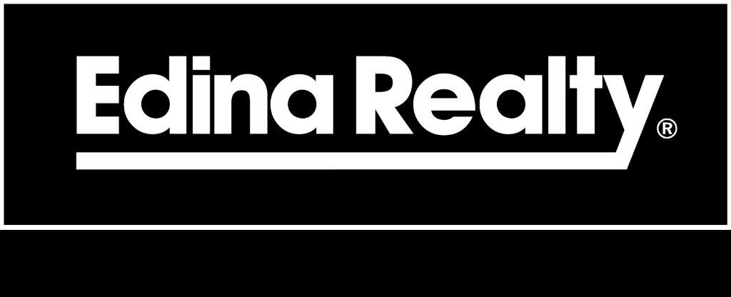 Edina Realty logo black background with white text