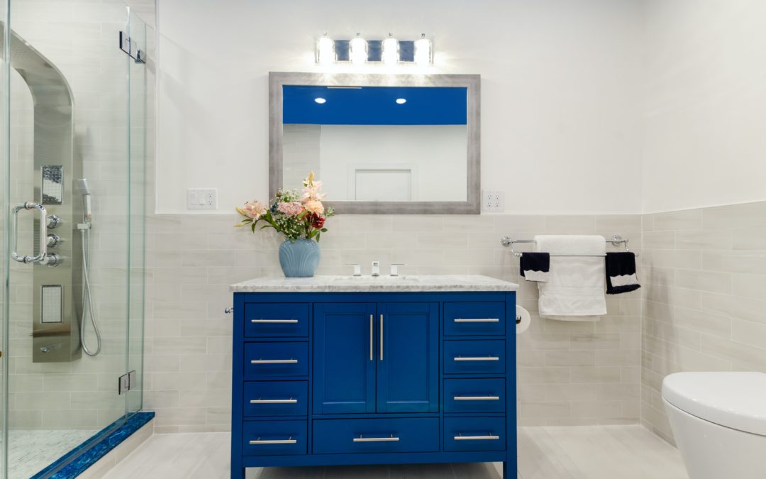 Blue bathroom cabinet, DIY, Bathrooms, Declutter